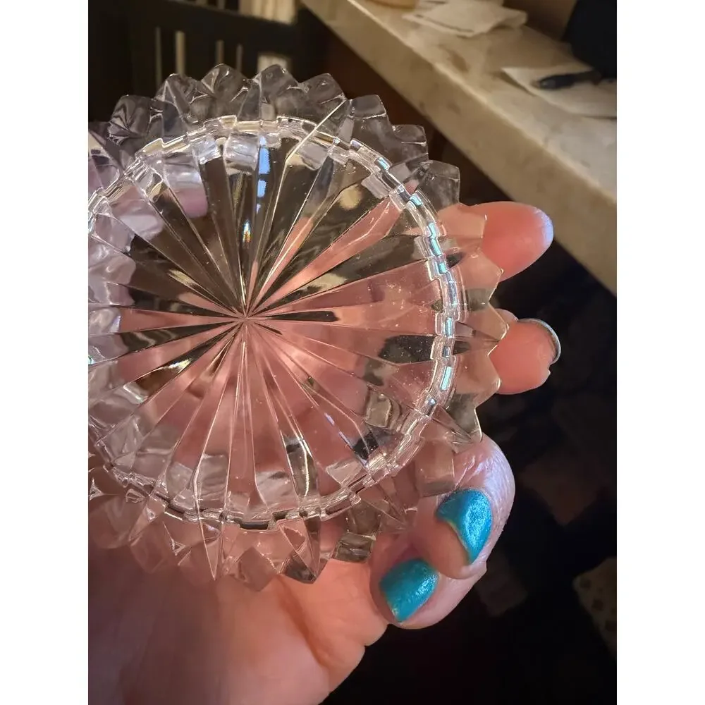 Vintage Waterford crystal glass trinket box 3-1/4
